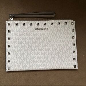 Michael Kors White Studded Pouch